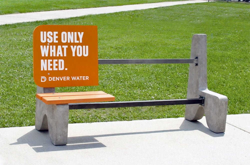 Denver water bench